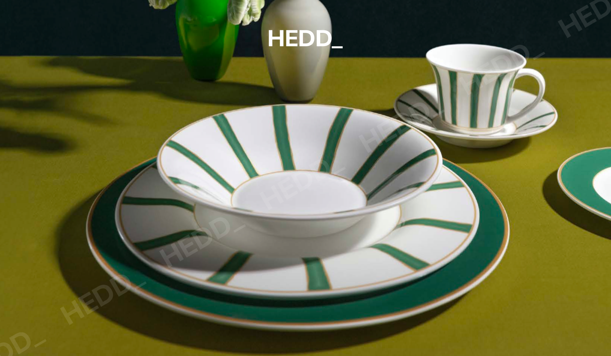 Тарелка Striche Verdi e Oro 